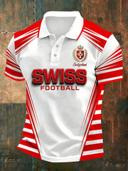 Herren-Schweizer Fußball-Fan-Kunstdruck-Lässiges Trikot