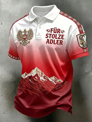 Retro österreich isches alpines Steigung lässiges Polos hirt