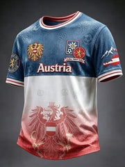 Vintage österreichi scher Adler Fußball Steigung lässig T-Shirt