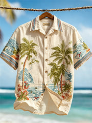 Herren-Urlaubs-Hawaii-Strandmotiv-Shirt mit Kurzarm