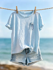 Damen-T-Shirt mit kleinen Quallen-Kunstdruck