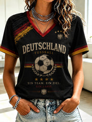 Damen-Fußball-Druck-T-Shirt Deutschland 2026