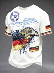 Herren-T-Shirt in Weiß mit Graffiti-Print der deutschen Fußball‑Eagles, lässig geschnitten