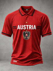 Herren-Poloshirt mit Österreich-Print