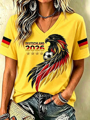Damen-T-Shirt mit Fußballfan-Print von Deutschland