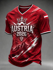 Herren-Fußball-V-Neck-T-Shirt aus Österreich