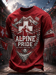 Herren-T-Shirt mit Schweizer Fußball-Liebhaber-Print