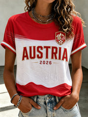 Damen-T-Shirt mit kurzen Ärmeln zum Fußball in Österreich