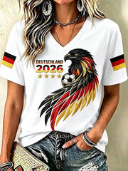 Damen-T-Shirt mit Deutschland-Fußballfan-Print