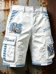 Herren-Shorts im deutschen bayerischen Stil mit Adlermuster, lässig für die Arbeit