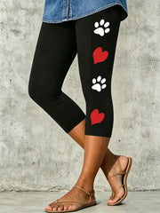 Damen-Leggings mit tierischem Katzen-Motiv und künstlerischem Druck
