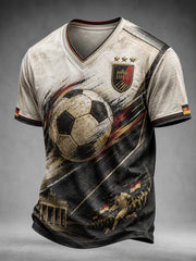 Herren-Fußball-V-Neck-T-Shirt aus Deutschland