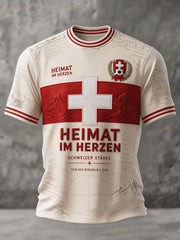 Herren-T-Shirt mit Schweizer Fußball-Liebhaber-Print