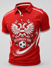 Herren-Österreich-Fußball-Anfeuerungs-Element-Kunstdruck-Polo