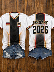 Damen-Fußballfan-T-Shirt mit kurzen Ärmeln, Deutschland 2026