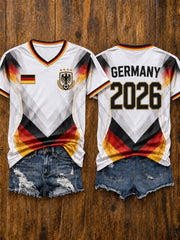 Damen-Fußballfan-T-Shirt mit kurzen Ärmeln, Deutschland 2026