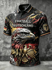 Herren-Poloshirt im Retro-Design mit deutschen Adlermotiven, lässiger Stil