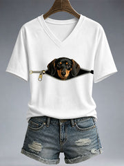 Frauen-T-Shirt mit witzigem Dackelmotiv