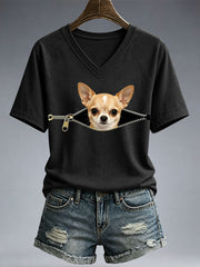Frauen-T-Shirt mit witzigem Chihuahua-Print