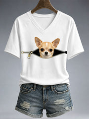 Frauen-T-Shirt mit witzigem Chihuahua-Print