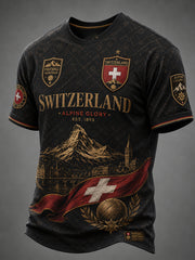 Herren-T-Shirt mit kurzen Ärmeln und Fußball-Print
