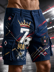 Herren-Shorts mit Kunstdruck zum Anfeuern bei österreichischen Fußballspielen