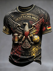 Herren deutsche Adler Fußball 3D-gedrucktes lässiges T-Shirt