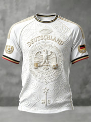 Herren Weiß Vintage Deutscher Adler Fußball 3D-gedrucktes lässiges T-Shirt