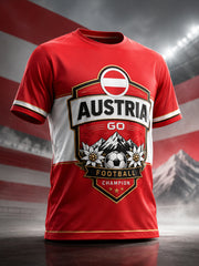 Herren-T-Shirt mit Kunstdruck zum Anfeuern bei österreichischen Fußballspielen