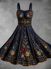 Damen-Oktoberfest-Kleid mit Blumenmotiv