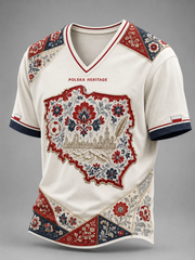 Herren-T-Shirt mit V-Ausschnitt aus Polen
