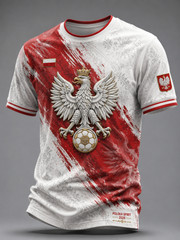 Polen-T-Shirt für Herren mit kurzen Ärmeln