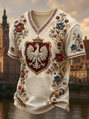 Herren-T-Shirt mit V-Ausschnitt aus Polen