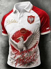 Polos hirt für Männer mit Rugby-Kunstdruck