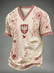 Herren-T-Shirt mit V-Ausschnitt aus Polen