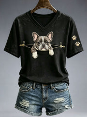 Schönes Damen-T-Shirt mit französischem Bulldogge-Design