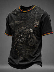 Herren-Motorrad-Druck-T-Shirt