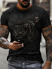 Herren-Motorrad-Druck-T-Shirt