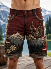 Herren-Shorts mit österreichischem Landschaftsmotiv als Kunstdruck