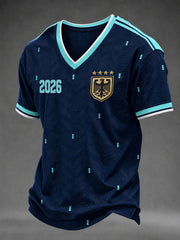 Herren-Deutschland-Fußball-T-Shirt mit kurzen Ärmeln