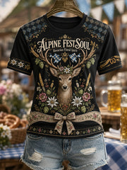 Oktoberfest-T-Shirt für Damen mit kurzen Ärmeln