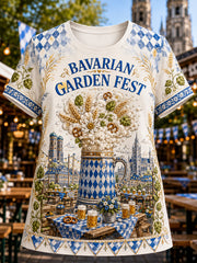 Oktoberfest-T-Shirt für Damen mit kurzen Ärmeln