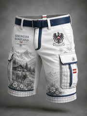 Herren-Shorts mit Kunstdruck im österreichischen Kulturstil