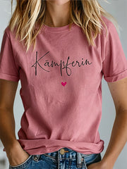 T-Shirt mit Aufdruck zur Brustkrebsbewusstseinsbildung bei Frauen