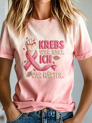 T-Shirt mit Aufdruck zur Brustkrebsbewusstseinsbildung bei Frauen