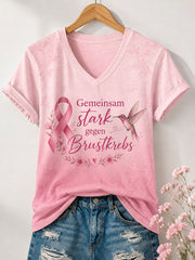 T-Shirt mit Aufdruck zur Brustkrebsbewusstseinsbildung bei Frauen