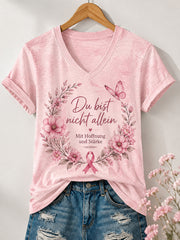 T-Shirt mit Aufdruck zur Brustkrebsbewusstseinsbildung bei Frauen