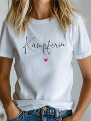 T-Shirt mit Aufdruck zur Brustkrebsbewusstseinsbildung bei Frauen