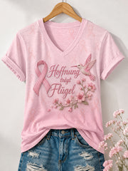 T-Shirt mit Aufdruck zur Brustkrebsbewusstseinsbildung bei Frauen