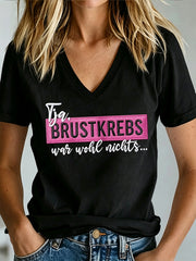T-Shirt mit Aufdruck zur Brustkrebsbewusstseinsbildung bei Frauen